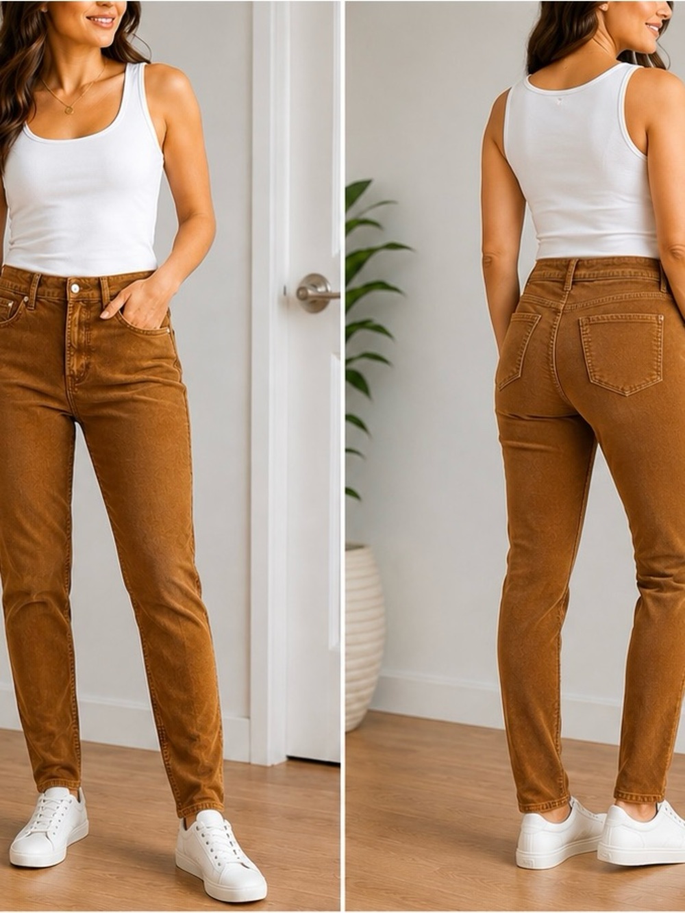 GAP High-Rise Corduroy Universal Legging in Caramel